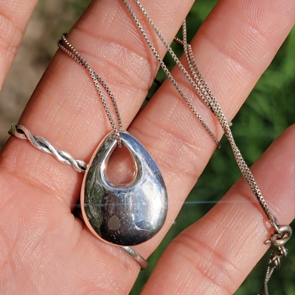 Solid Sterling Silver 925 Minimalist, Elegant Ope… - image 1